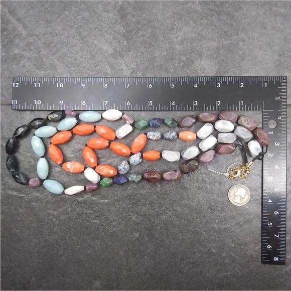 NEW. Colorful Multi Strand Beaded Necklace.20-23”. - Picture 8 of 9